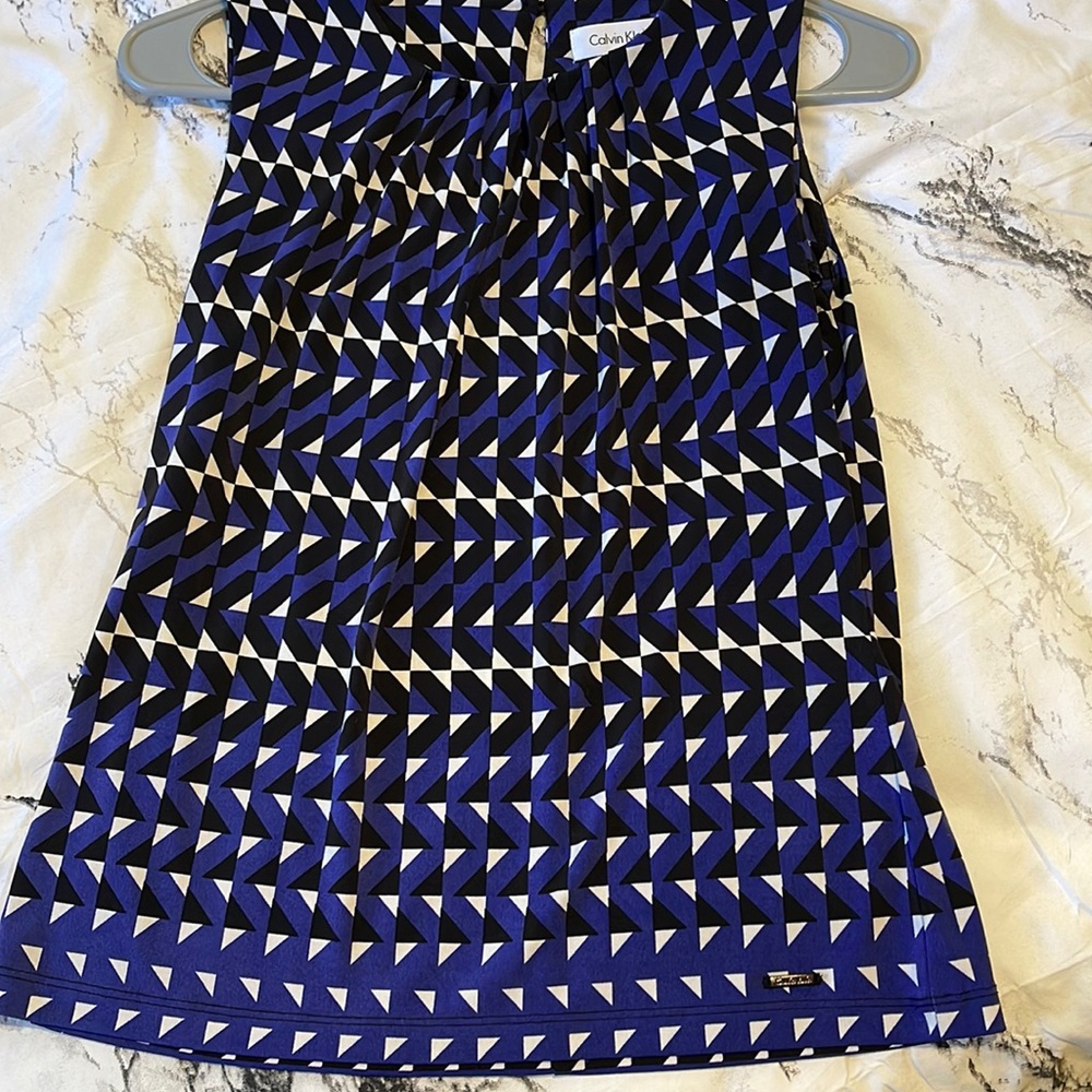 Calvin Klein Pleat Neck Top